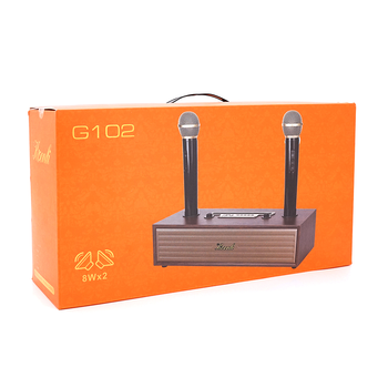 Колонка Kisonli G102 Bluetooth 5.3,Two microphone, 2х8W, 1800mAh, USB/TF/BT/AUX, DC: 5V, BOX, Brown, Q8 Зображення