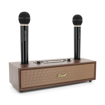 Колонка Kisonli G102 Bluetooth 5.3,Two microphone, 2х8W, 1800mAh, USB/TF/BT/AUX, DC: 5V, BOX, Brown, Q8 Зображення