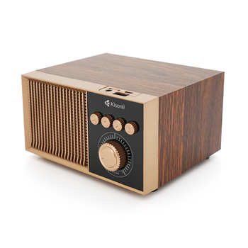 Колонка Kisonli G10 Bluetooth 5.0, 1х5W, 1200mAh, USB/TF/BT/FM/AUX, DC: 5V/1A, Wooden, BOX, Q50 Зображення