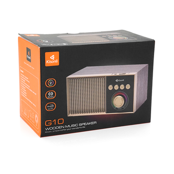 Колонка Kisonli G10 Bluetooth 5.0, 1х5W, 1200mAh, ≥90dB, USB/TF/BT/FM/AUX, DC: 5V/1A, Red-Wood, BOX, Q50 Зображення