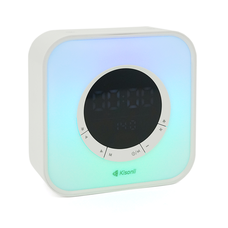 Колонка Kisonli Q6A Bluetooth 5.0, 1х5W, 3600mAh, USB/TF/FM/BT/LED/Clock/RGB Light, DC: 5V/1A, BOX, Silver, Q30 Изображение
