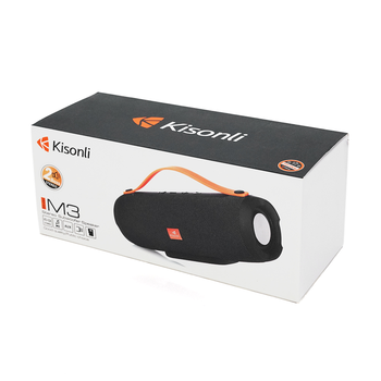 Колонка Kisonli M3 Bluetooth 5.0, 2х5W, 1200mAh, USB/TF/FM/BT/AUX, DC: 5V/1A, Black, BOX, Q40 Зображення