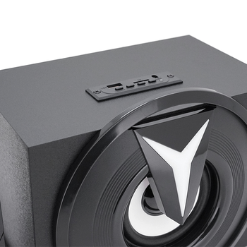 Колонки Kisonli TM-1000U, 5W+2x3W, USB/TF/BT/FM/AUX/LED light, із сабвуфером, DC: 5V, Black, BOX, Q8 Зображення