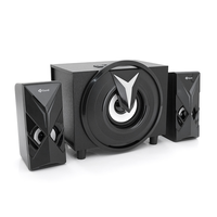 Колонки Kisonli TM-1000U, 5W+2x3W, USB/TF/BT/FM/AUX/LED light, із сабвуфером, DC: 5V, Black, BOX, Q8 Зображення