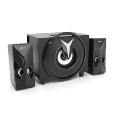 Колонки Kisonli TM-1000U, 5W+2x3W, USB/TF/BT/FM/AUX/LED light, із сабвуфером, DC: 5V, Black, BOX, Q8 Изображение