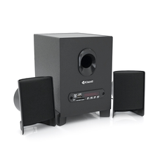 Колонки Kisonli TM-1000U, 5W+2x3W, USB/TF/BT/FM/AUX/LED light, із сабвуфером, DC: 5V, Black, BOX, Q8 Зображення
