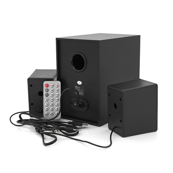 Колонки Kisonli U-2700BT, 5W+2x3W, USB/TF/BT/FM/AUX, с сабвуфером, DC: 5V, Black, BOX, Q16 Изображение
