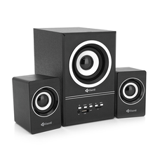 Колонки Kisonli U-2700BT, 5W+2x3W, USB/TF/BT/FM/AUX, с сабвуфером, DC: 5V, Black, BOX, Q16 Изображение