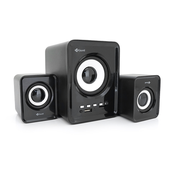 Колонки Kisonli U-2800BT, 5W+2x3W, USB/TF/BT/FM/AUX, із сабвуфером, DC: 5V, Black, BOX, Q30 Зображення