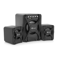 Колонки Kisonli U-2500BT, 5W+2x3W, USB/TF/BT/FM/AUX, із сабвуфером, DC: 5V, Black, BOX, Q30 Зображення