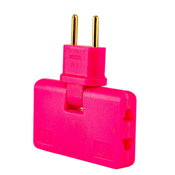 Трійник + перехідник 3 in 1, UK/US-EU, 220В, 10А, поворотний 180 °, Pink Зображення
