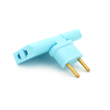 Трійник + перехідник 3 in 1, UK/US-EU, 220В, 10А, поворотний 180 °, Blue Зображення