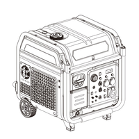 Генератор інверторний БЕНЗИНОВИЙ Matari M9000I (8 kW), однофазний, 220V, 50Hz, об'єм бака 23л, електростартер Зображення