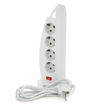 Мережевий фільтр Meilepai F14, 8 розеток EU+3 USB+Type-C, кнопка включення з індикатором, 2 м, 3х0,75мм, 2500W, White, Box Зображення