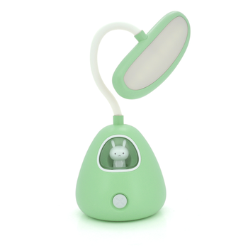 Гнучка настільна лампа-нічник RABBIT LD-3053, 3 режими, 4,2V 300mAh. microUSB, 3 години роботи, 25см, 200гр, Green, Box Зображення