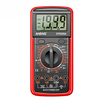 Мультиметр ANENG DT9205A-12, вимірювання: V, A, R, C, функція hFE Зображення