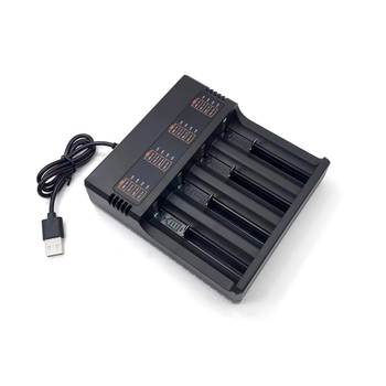 Зарядний пристрій MS-5DP4, 4 канали, 18650/26650/21700, 4.2V/4000mAh, живлення від USB Зображення