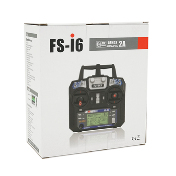 Пульт радіокерування 6ch FlySky FS-I6 + приймач FS-IA6, ручка газу праворуч Зображення