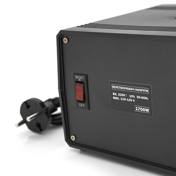 Перетворювач напруги понижуючий MERLION PN-1700, Input 220 V/Output 110V, 1700W, трансформаторний Зображення