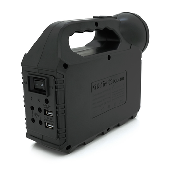 Переносний ліхтар GD-101+ Solar, 1+1 режим, вбудований акум, 3 лампочки 3W, USB вихід, Black, Box Изображение
