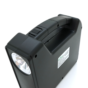 Переносний ліхтар GD-103+ Solar, 1+1 режим, 1+15Led, вбудований аккум-Powerbank 10000mAh, 2USB, 3 лампочки 3W, USB вихід, Black, Box Зображення
