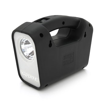 Переносний ліхтар GD-3+ Solar, 1+1 режим, вбудований акум, 3 лампочки 3W, USB вихід, Black, Box Изображение