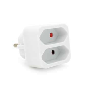 Розетка двійник без заземлення SQ-ZDB01/2, 2x2.5A(10A) 250V~Max, 1100W, White, 2Р, Q200 Зображення