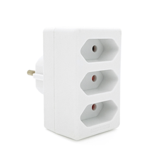 Розетка трійник без заземлення SQ-ZDB01/3, 3x2.5A(10A) 250V~Max, 1700W, White, 2Р, Q100 Изображение