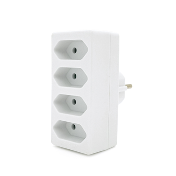 Розетка 4-х місна без заземлення SQ-ZDB01/4, 4x2.5A(10A) 250V~Max, 2300W, White, 2Р, Q100 Изображение