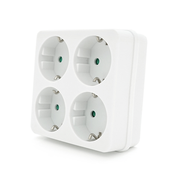 Розетка 4-х місна із заземленням SQ-RB-01/04A, 4x16A 250V~Max, 3500W, White, Q100 Зображення