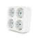 Розетка 4-х місна із заземленням SQ-RB-01/04A, 4x16A 250V~Max, 3500W, White, Q100 Зображення