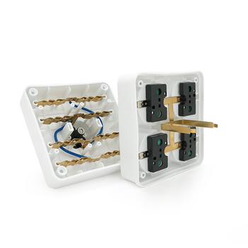 Розетка 4-х місна із заземленням SQ-RB-01/04A, 4x16A 250V~Max, 3500W, White, Q100 Зображення