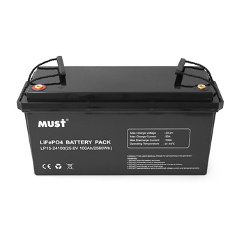 Акумуляторна батарея Must LiFePO4 LP15-24100 25.6V 100Ah, 2,56kWh, BMS50A@4S, 6000 cycles, 522x240x218, 23kg Изображение