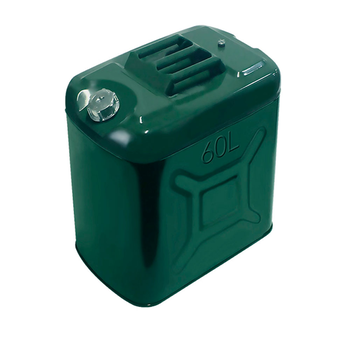 Каністра Merlion YT-HS-FX-60L, металева з клапаном + гнучка лейка, 60л, 472х305х545мм, Зелена Зображення
