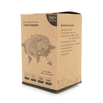 Розетка двійник із заземленням HHT609W, USB+Type-C, 3.4А, зашита від перевантаження, White Зображення
