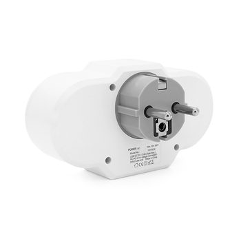 Розетка двійник із заземленням HHT609W, USB+Type-C, 3.4А, зашита від перевантаження, White Зображення