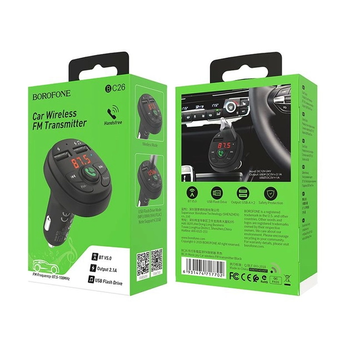 FM-модулятор Borofone BC26, Black, Box Зображення