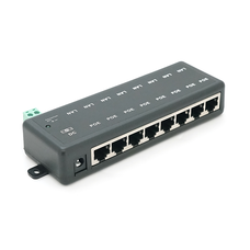 8-портовий POE-інжектор живлення, з 8xRJ45 портами Ethernet 10/100Мбіт / с, IEEE802.3af / at, 12-57V, PIN45 + / 78- Изображение