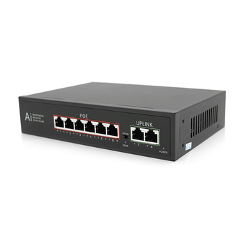POE комутатор Merlion 6 POE 10/100 + 2 RJ45 10/100 вбудований блок живлення 52V 1.45A Изображение