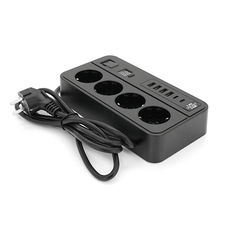 Мережевий фільтр із захистом від перенапруги G13H, 3000W, 4 Socket + 4 USB 3,2А + 2 Type-C + таймер, 2м, Black, Box Зображення