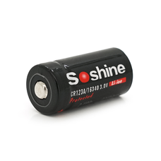 Акумулятор 16340/CR123 Li-Ion Soshine 16340P-3.0-700 Protected, 700mAh, 3.0V, Black Изображение