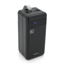 Powerbank ACL PW-54 80000mAh, 4xUSB, 4 кабелі (USB/Micro/Type-C/Lighting), 1,4 кг, Black/White, Box Зображення