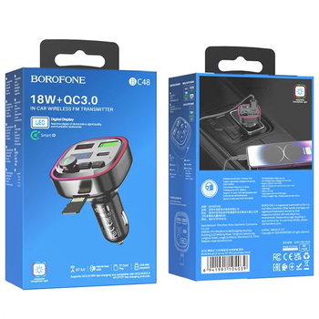 FM-модулятор Borofone BC48, Gray, Box Зображення