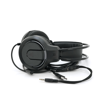 Ігрові навушники з мікрофоном Fantech HQ53 FLASH, 7.1-Channel, USB, Black, Color Box Зображення