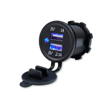 АЗП KWG-Р1, 12-24V, 2xUSB, 5V, клеми, Black, Box Изображение