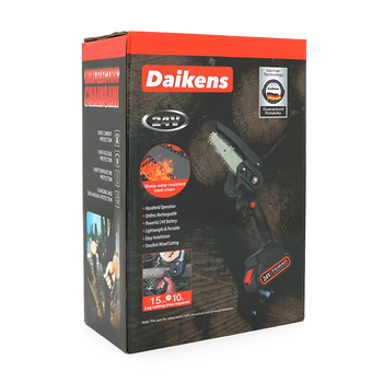 Акумуляторна ланцюгова пилка Mini Chain Saw 15cm, 24V, зарядний+акумулятор, Вох Зображення