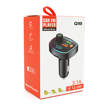 FM-модулятор Q18 з еквалайзером, 3.1A, USB, TF, 55.5х41.5х37.5 Изображение