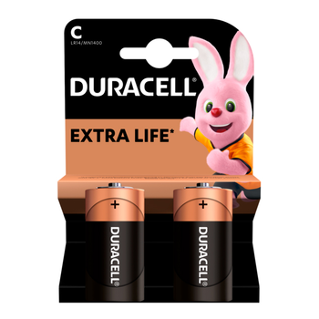 Батарейка DURACELL С/LR14/MN1400 KPN, 2шт у блістері, ціна за блістер Зображення
