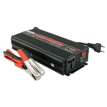 Інвертор напруги UKC 1800ВА(900Вт)+CHARGE 20A, 12/220V approximated, 1 універсальна розетка, Box Зображення