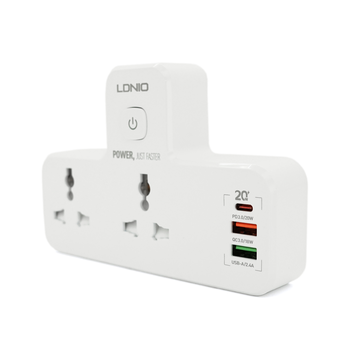 Мережевий фільтр LDNIO SE2311, 4 Розетки + 4 USB, 2 м, перетин 3х0, 75мм, White, Box Зображення